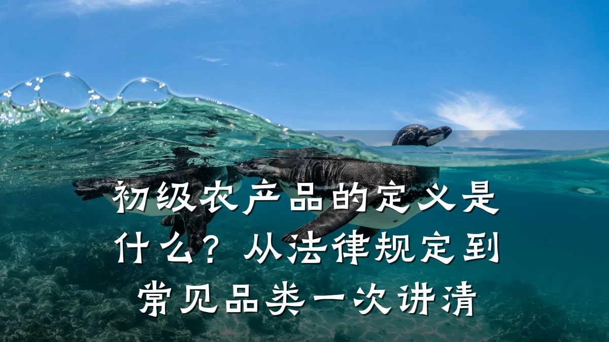 初级农产品的定义是什么?从法律规定到常见品类一次讲清