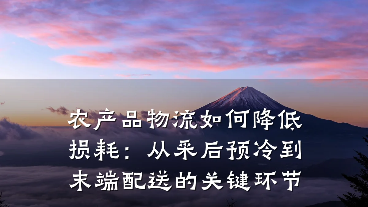 农产品物流如何降低损耗:从采后预冷到末端配送的关键环节
