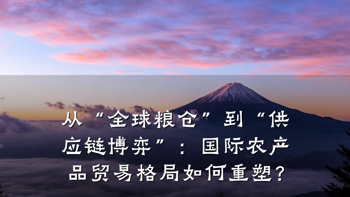 从“全球粮仓”到“供应链博弈”:国际农产品贸易格局如何重塑?