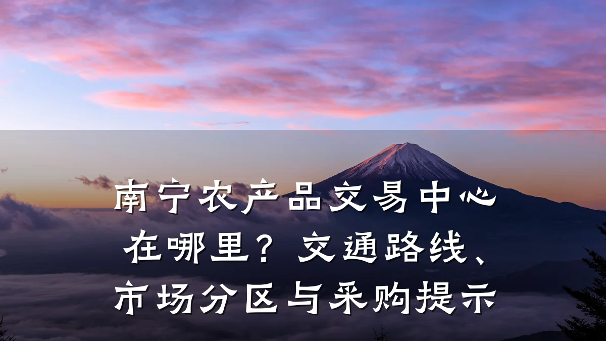 南宁农产品交易中心在哪里?交通路线、市场分区与采购提示