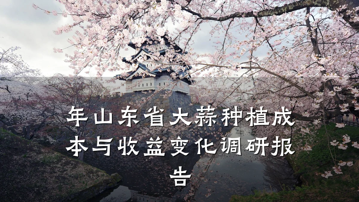 年山东省大蒜种植成本与收益变化调研报告