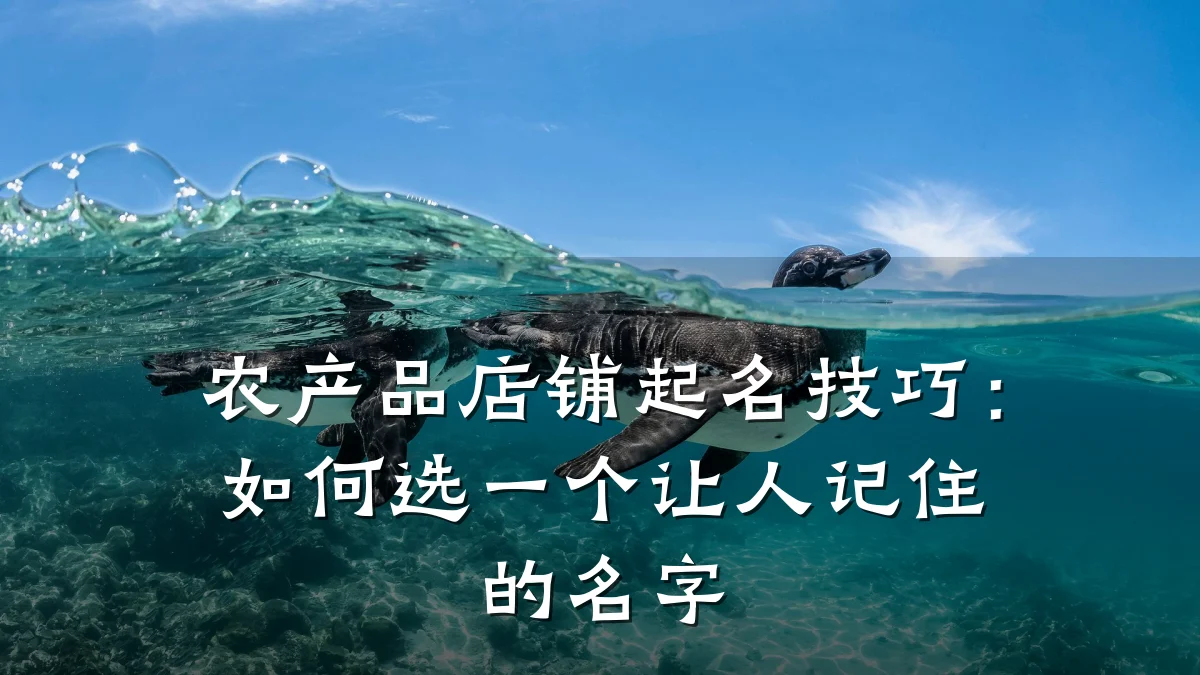 农产品店铺起名技巧:如何选一个让人记住的名字