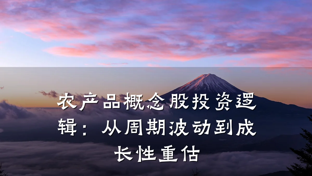 农产品概念股投资逻辑:从周期波动到成长性重估