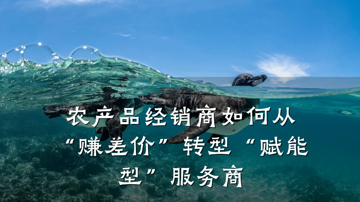 农产品经销商如何从“赚差价”转型“赋能型”服务商
