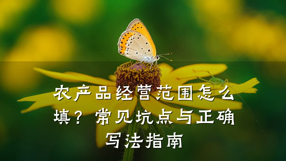 农产品经营范围怎么填？常见坑点与正确写法指南