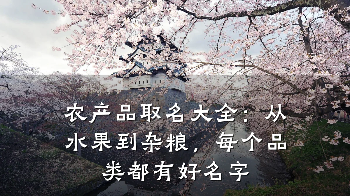 农产品取名大全:从水果到杂粮,每个品类都有好名字
