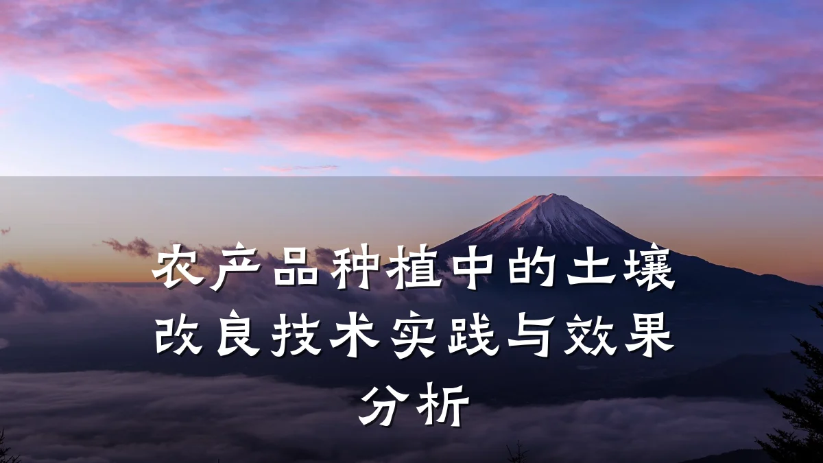 农产品种植中的土壤改良技术实践与效果分析