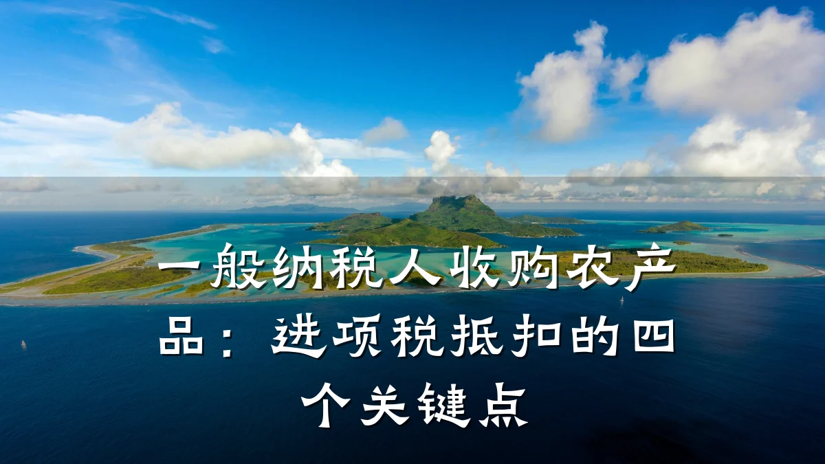 一般纳税人收购农产品：进项税抵扣的四个关键点