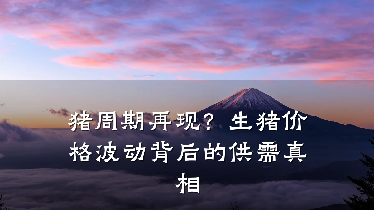 猪周期再现?生猪价格波动背后的供需真相