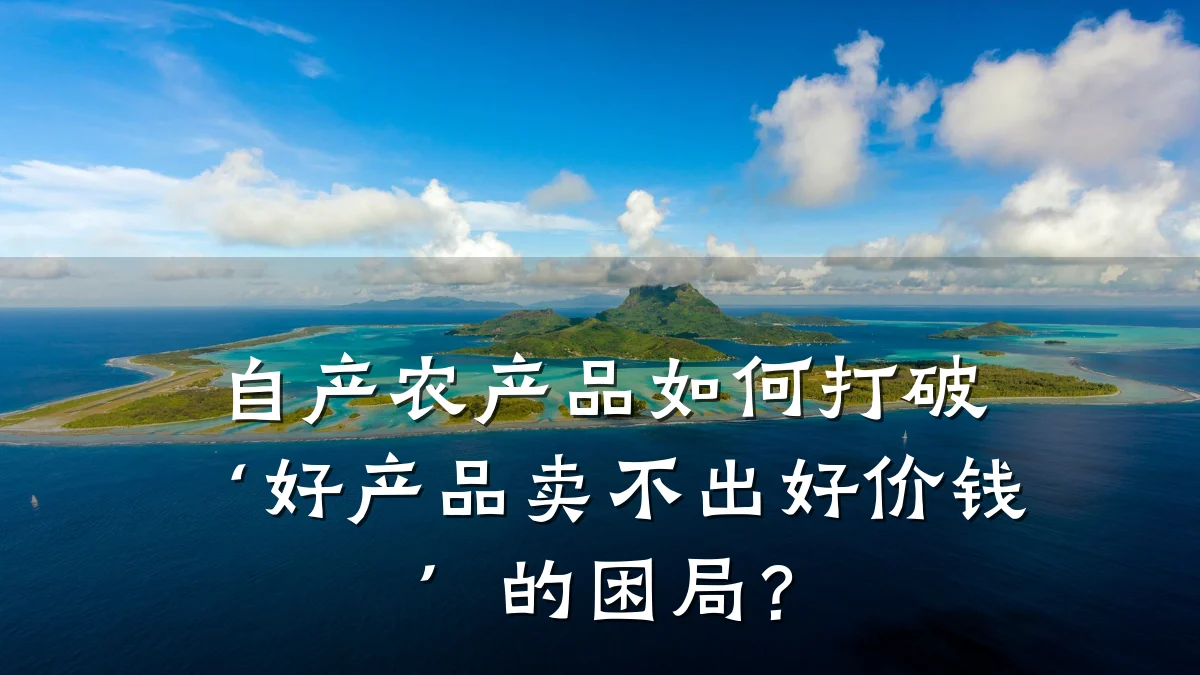 自产农产品如何打破‘好产品卖不出好价钱’的困局?