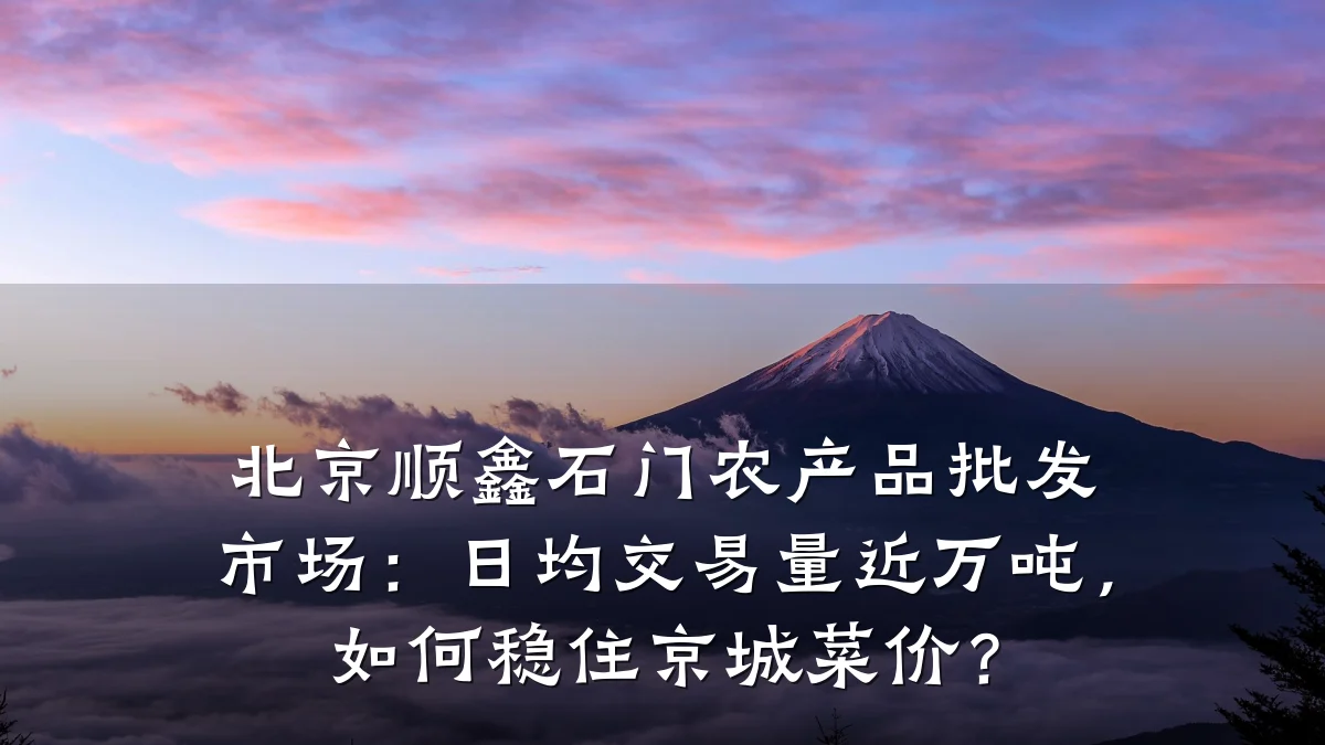 北京顺鑫石门农产品批发市场:日均交易量近万吨,如何稳住京城菜价?