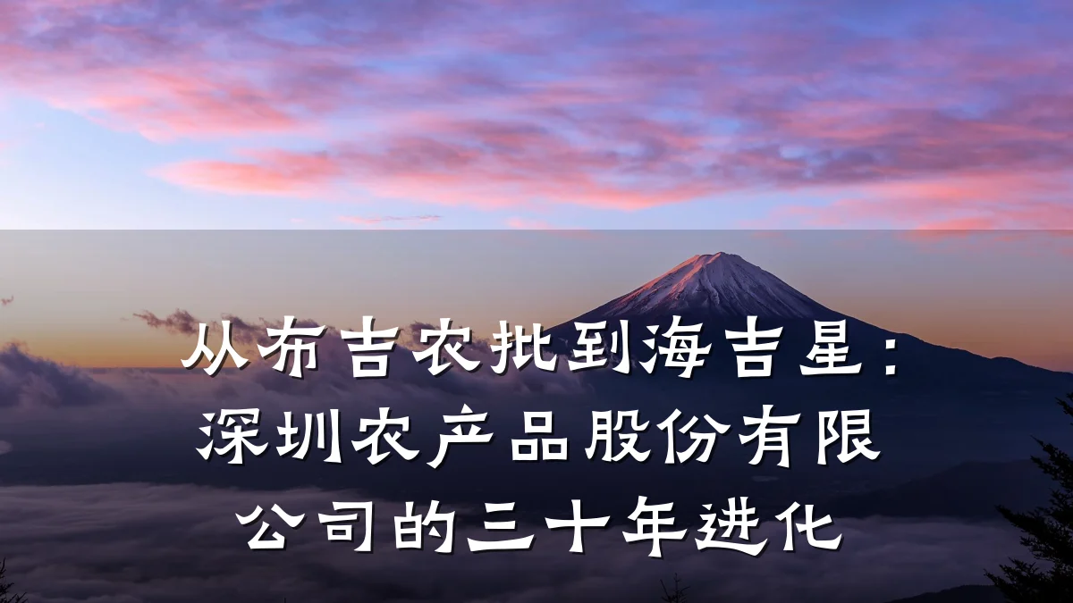 从布吉农批到海吉星：深圳农产品股份有限公司的三十年进化