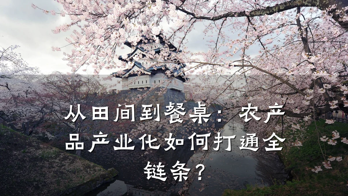 从田间到餐桌:农产品产业化如何打通全链条?
