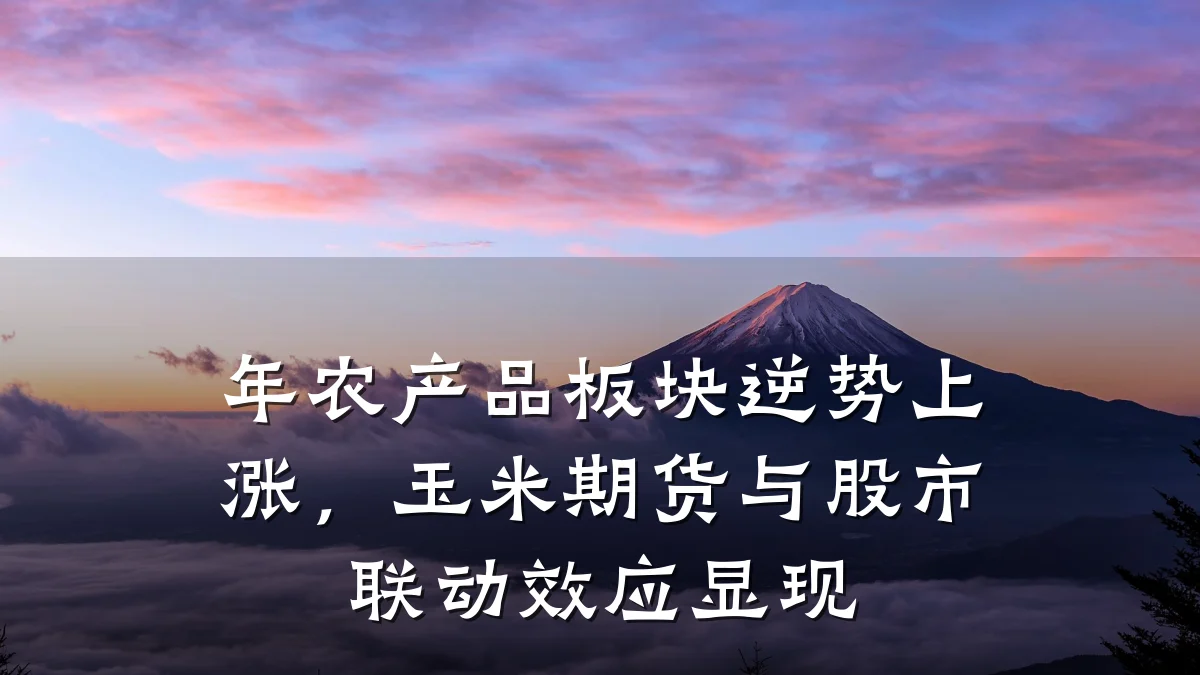 年农产品板块逆势上涨,玉米期货与股市联动效应显现
