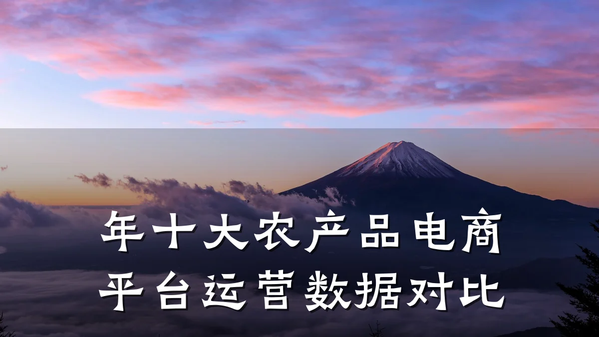 年十大农产品电商平台运营数据对比