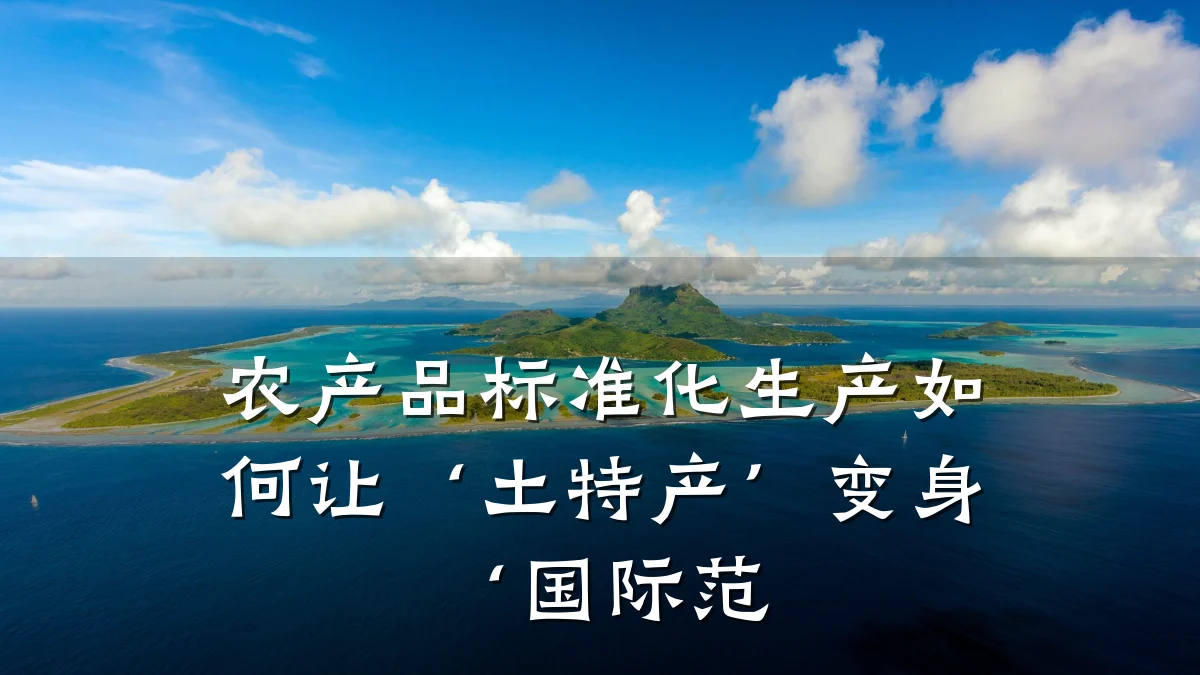 农产品标准化生产如何让‘土特产’变身‘国际范