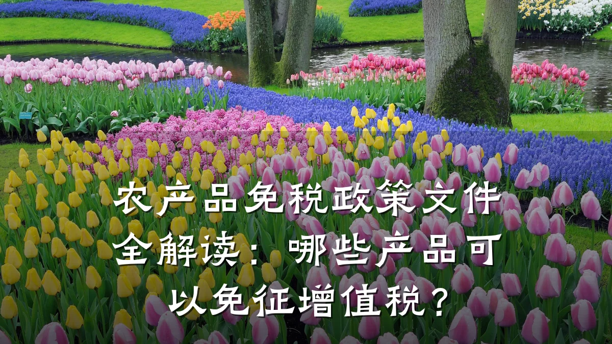 农产品免税政策文件全解读:哪些产品可以免征增值税?