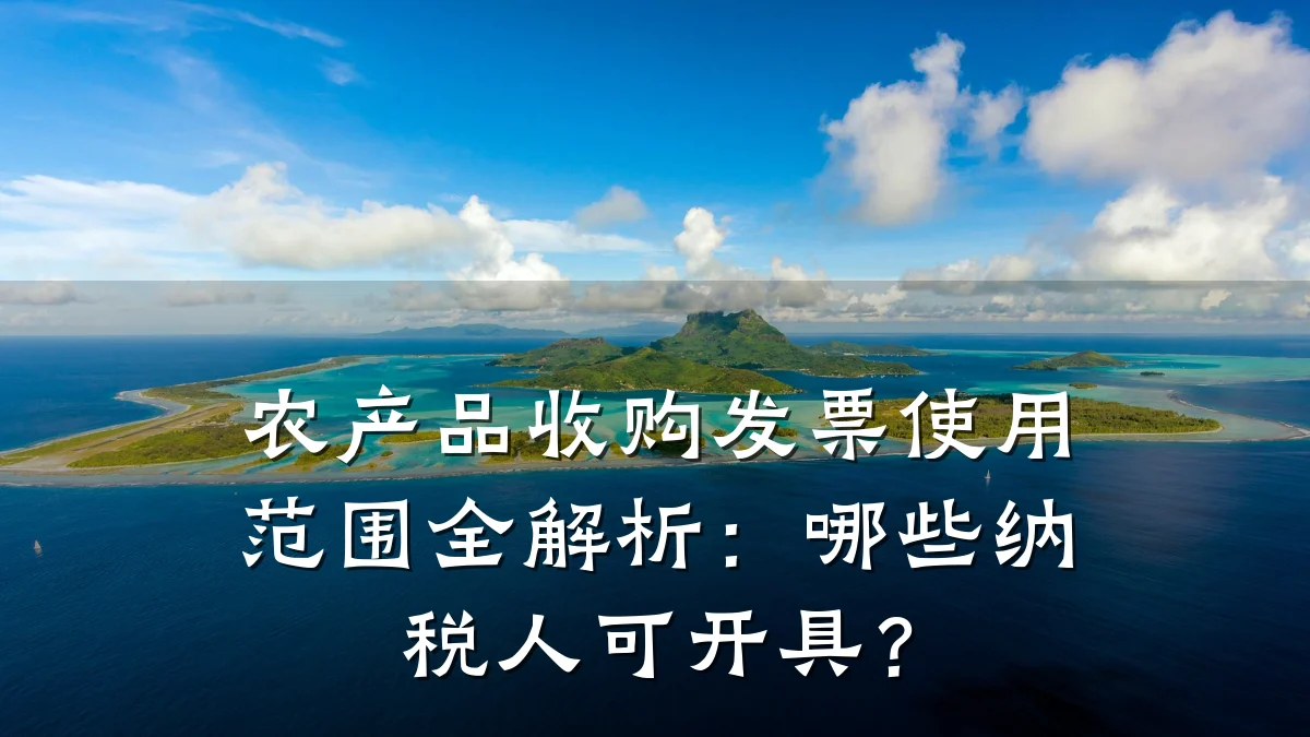 农产品收购发票使用范围全解析:哪些纳税人可开具?