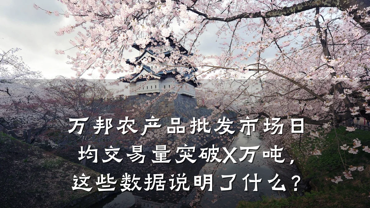 万邦农产品批发市场日均交易量突破X万吨,这些数据说明了什么?