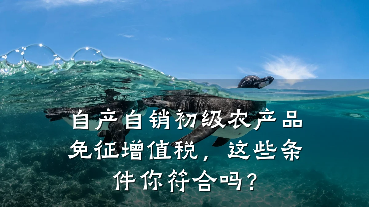 自产自销初级农产品免征增值税,这些条件你符合吗?